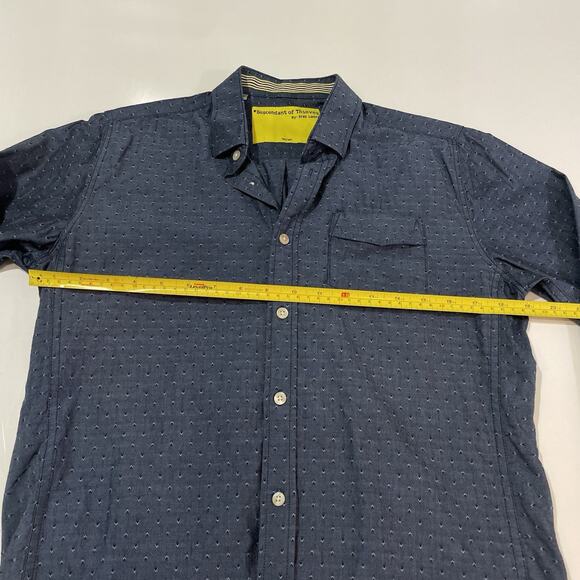 Descendant Of Thieves Dres Ladro Men’s Button Up Shirt Blue Geometric Medium 247 - Picture 5 of 8
